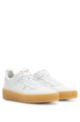Lace-up trainers in nappa leather with backtab logo, White