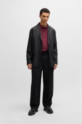 Polo de piqu&eacute; de algod&oacute;n con logo estampado, Rosa oscuro