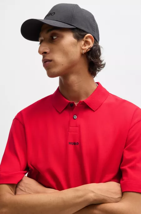 Cotton-piqué polo shirt with logo print