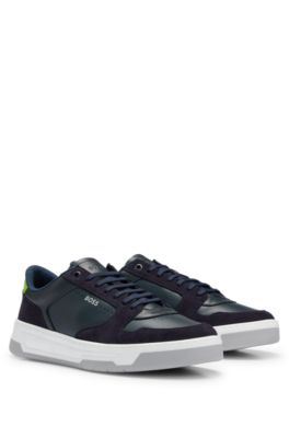 maler filosof sur BOSS - Mixed-leather trainers with logo details