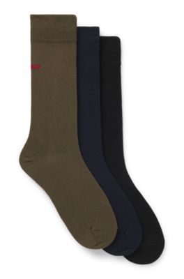 Three-pack of logo socks in a regular length, Grey