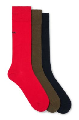 Three-pack of logo socks in a regular length, Patterned