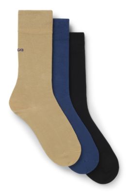Three-pack of logo socks in a regular length, Patterned