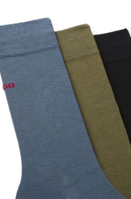 Three-pack of logo socks in a regular length, Patterned