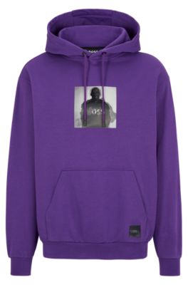 BOSS - BOSS x Khaby Relaxed-fit cotton-blend hoodie with lenticular artwork