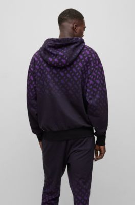 BOSS - BOSS x Khaby Relaxed-fit cotton-blend hoodie with gradient monograms
