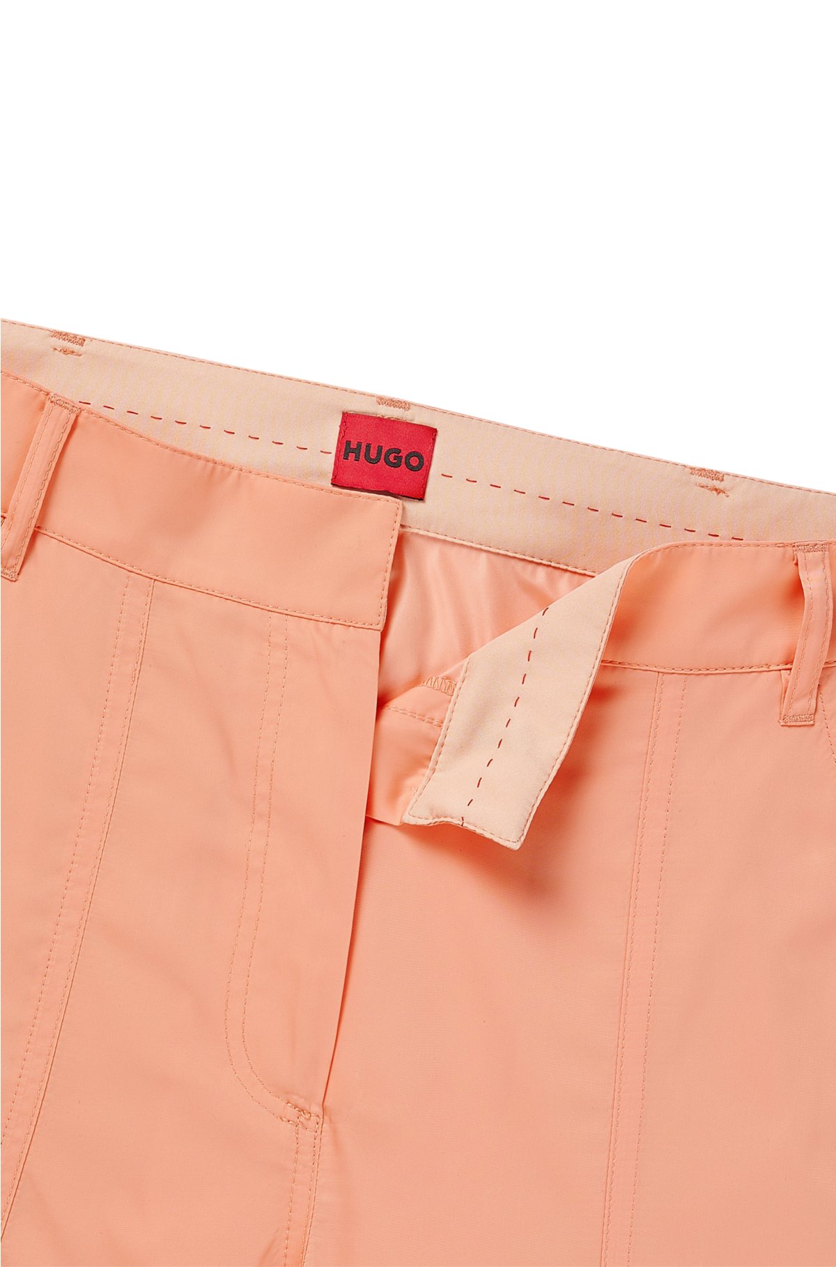 Relaxed-fit cargo trousers in water-repellent satin
