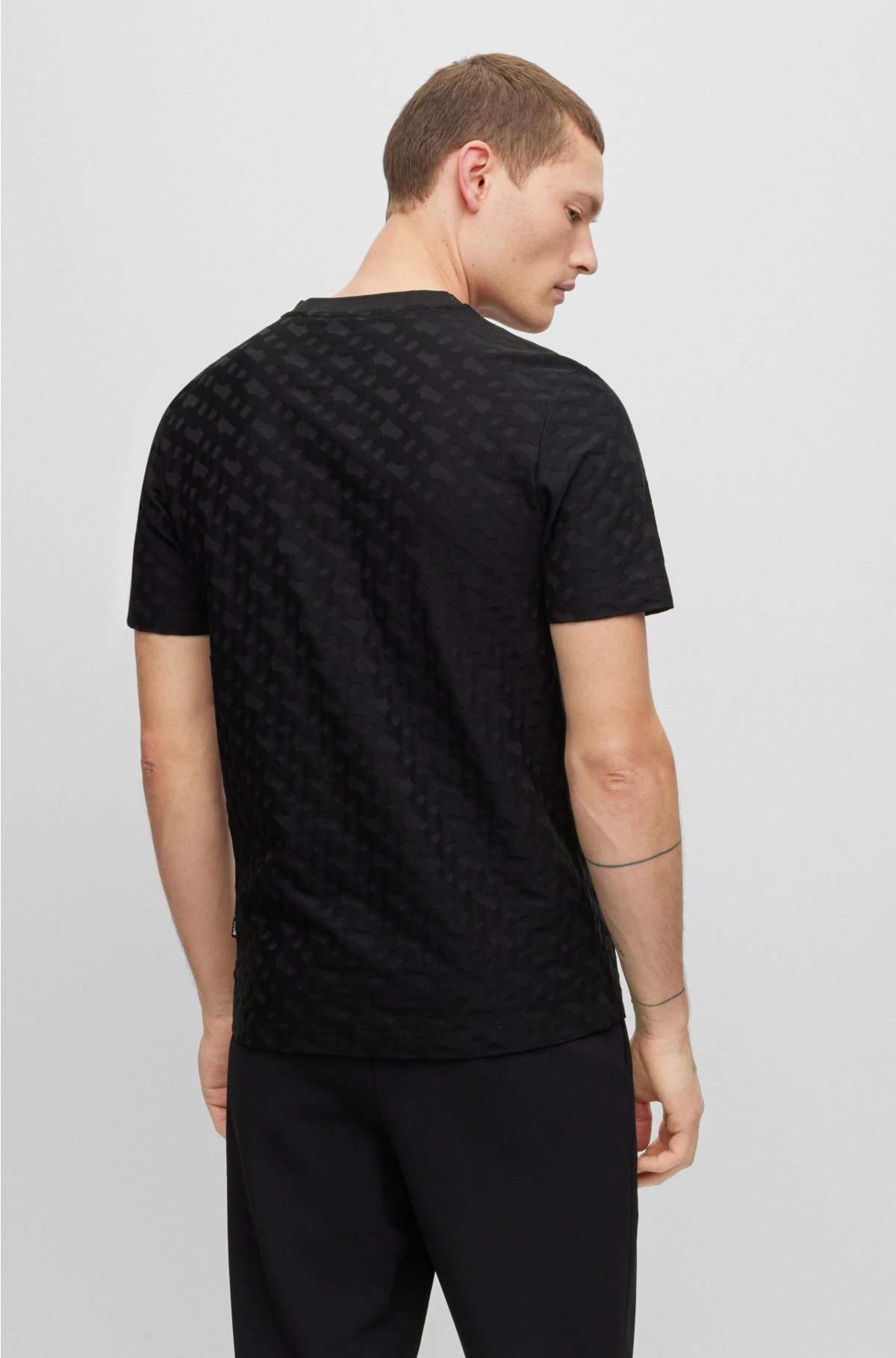 Louis Vuitton Black Men T Shirt Chest Pocket Size M
