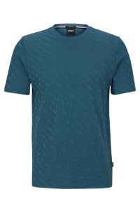 BOSS - Cotton-jersey regular-fit T-shirt with monogram pattern