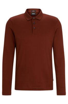 Hugo boss long shop sleeve knitted polo