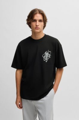 HUGO - Oversize-fit cotton T-shirt with streetwear artwork