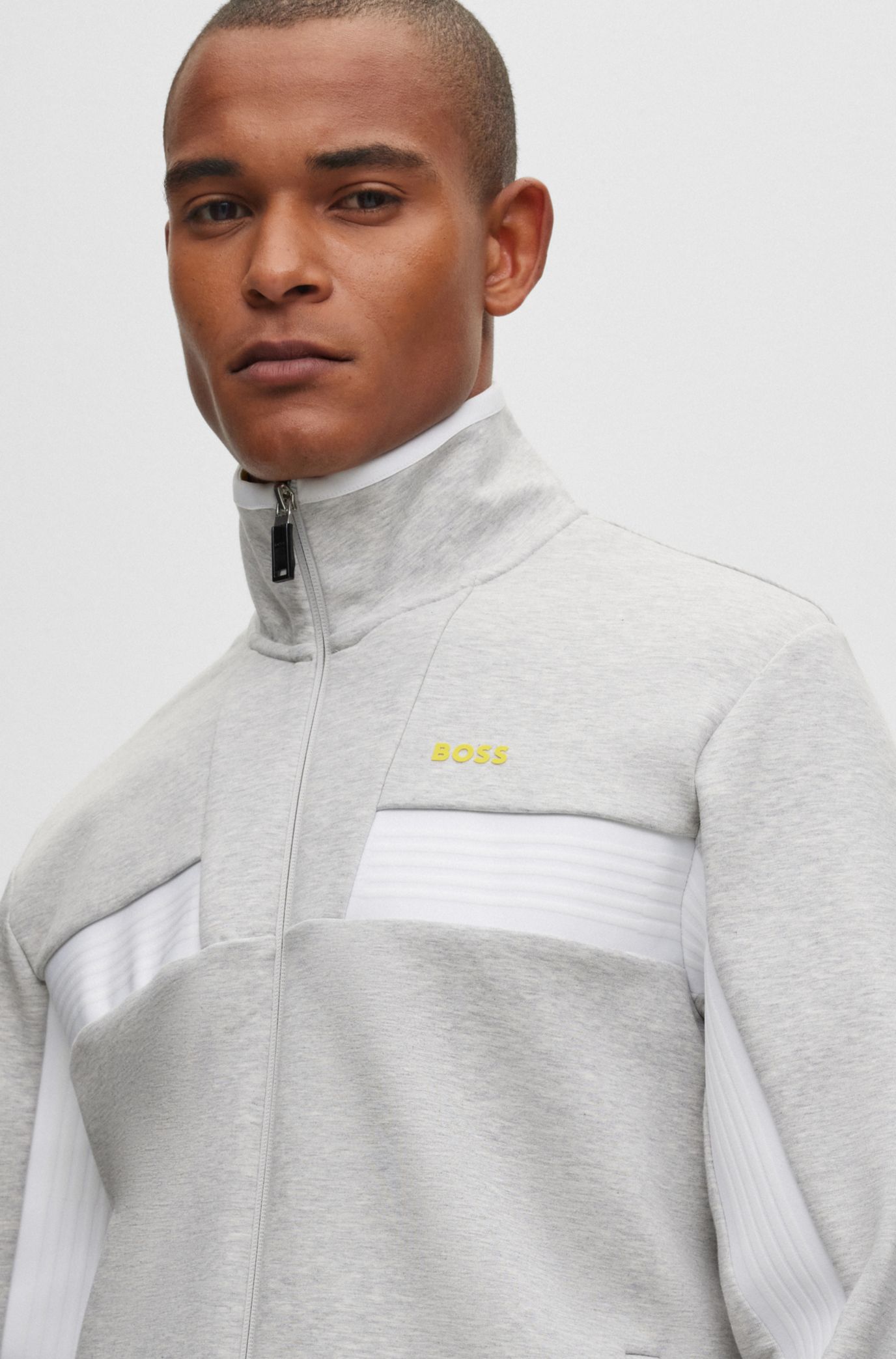 Hugo boss half zip hot sale sweatshirt