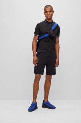 BOSS - Stretch-cotton-blend shorts with tape trims