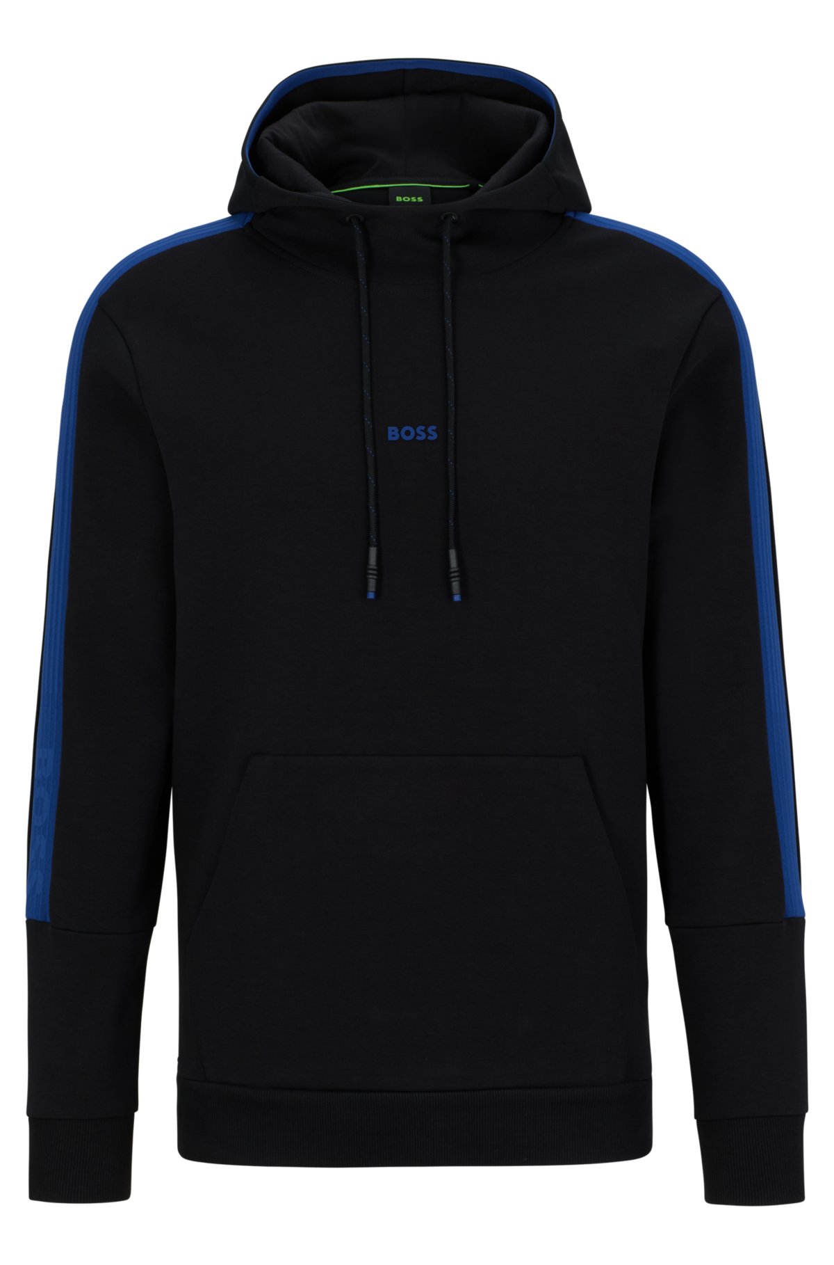 BOSS - Cotton-blend regular-fit hoodie with tape trims