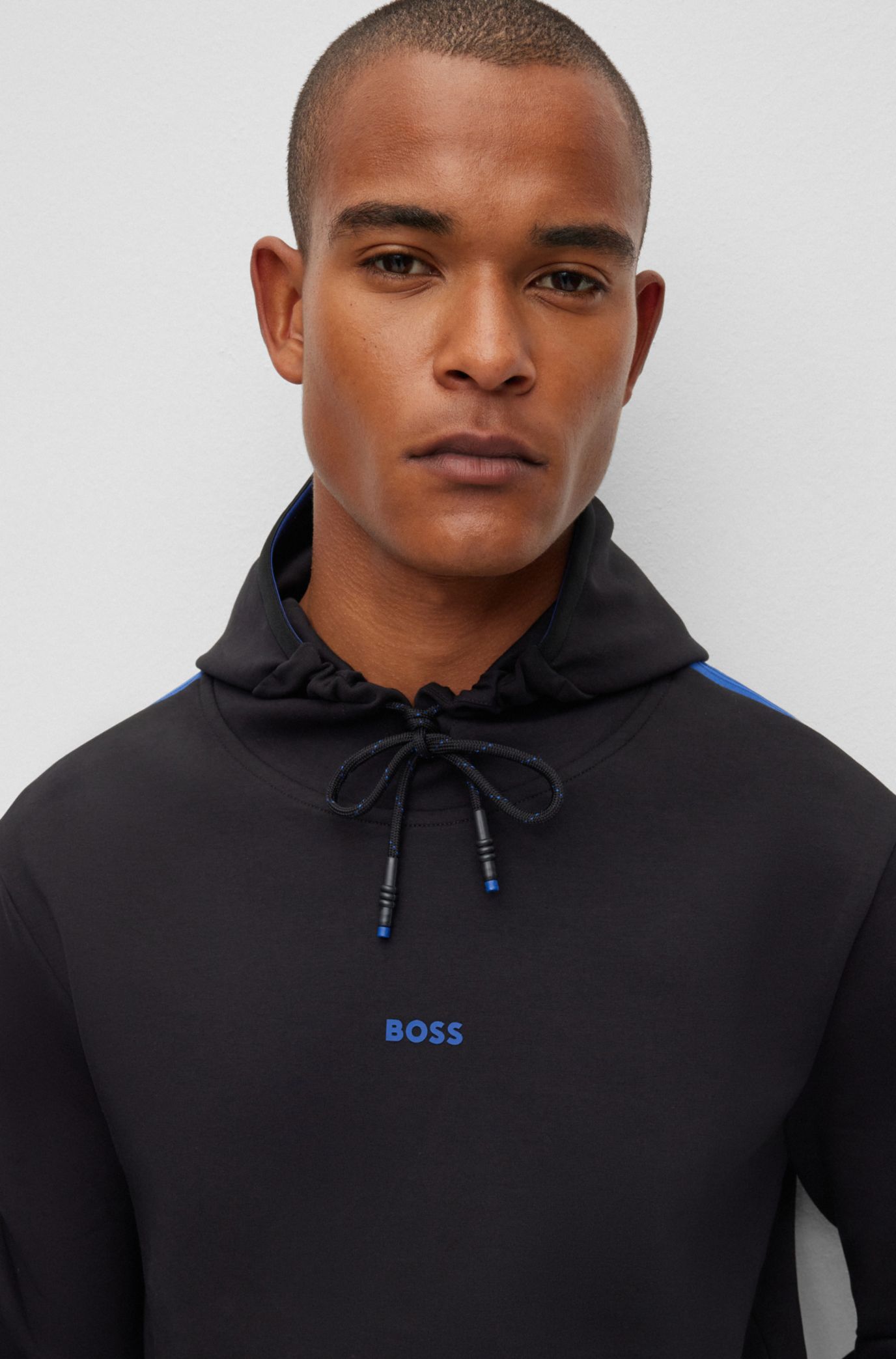 Hugo boss hoodie discount black and blue