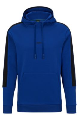 BOSS - Cotton-blend regular-fit hoodie with tape trims