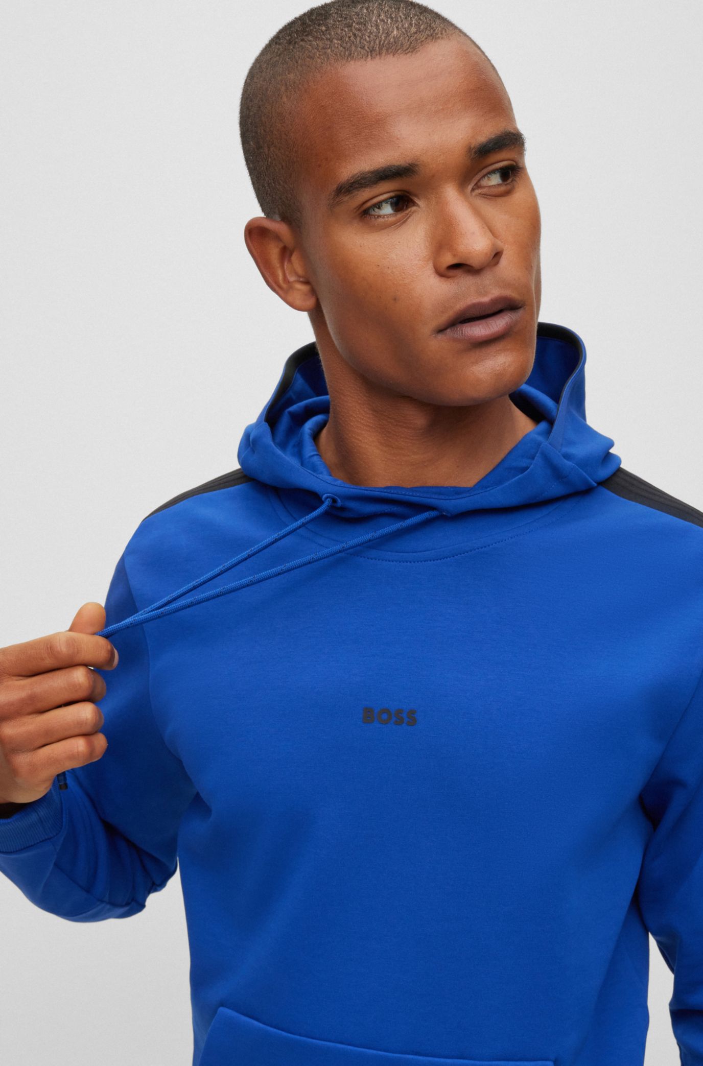 Hugo boss blue hoodie new arrivals