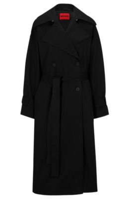 HUGO Double breasted trench coat in stretch cotton