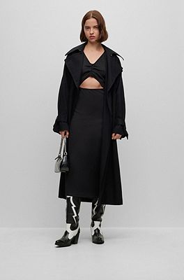 HUGO - Double-breasted trench coat in stretch cotton