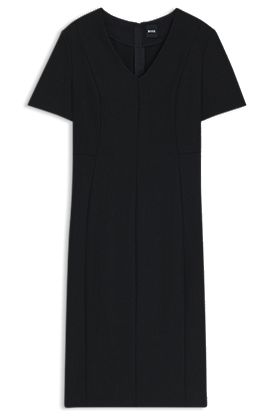 Robe en tissu stretch à col V