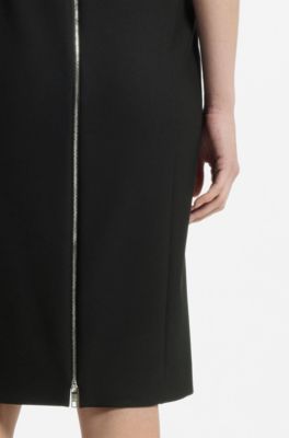 Stretch dress with V neckline, Black