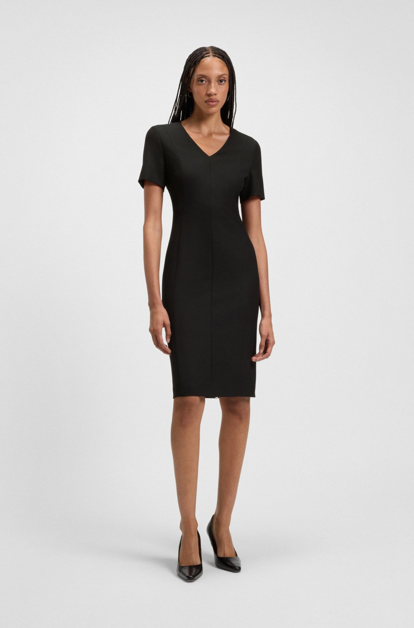 Hugo Boss■ヒューゴボス■Melange dress BOSS - Melange dress with frayed and gathered details