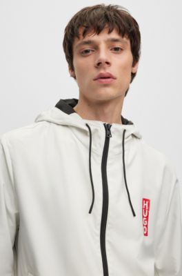 HUGO Waterrepellent hooded jacket with vertical logo