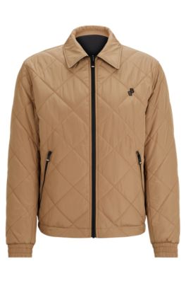 BOSS - Water-repellent down jacket with monogram badge and lining