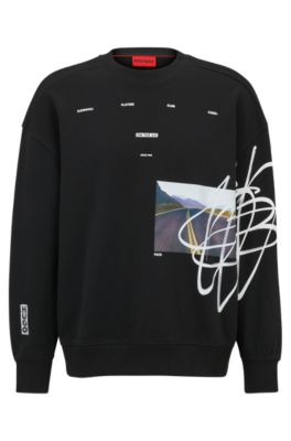 Hugo boss logo outlet crew sweatshirt