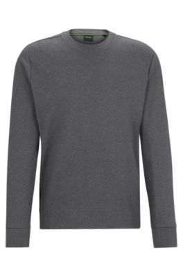 BOSS Interlock cotton sweatshirt with logo detail and crew neckline