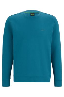 BOSS Interlock cotton sweatshirt with logo detail and crew neckline