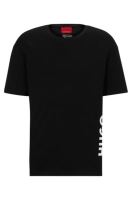 HUGO - Relaxed-fit T-shirt in cotton with vertical logo print