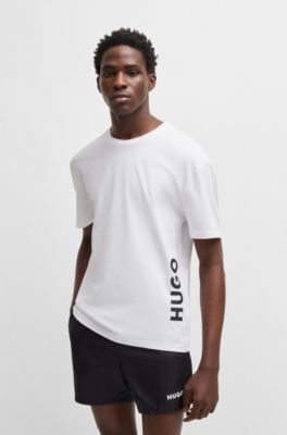 Cotton-jersey T-shirt with SPF 50+ UV protection, White