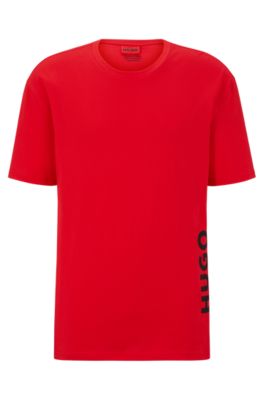 HUGO - Relaxed-fit T-shirt in cotton with vertical logo print
