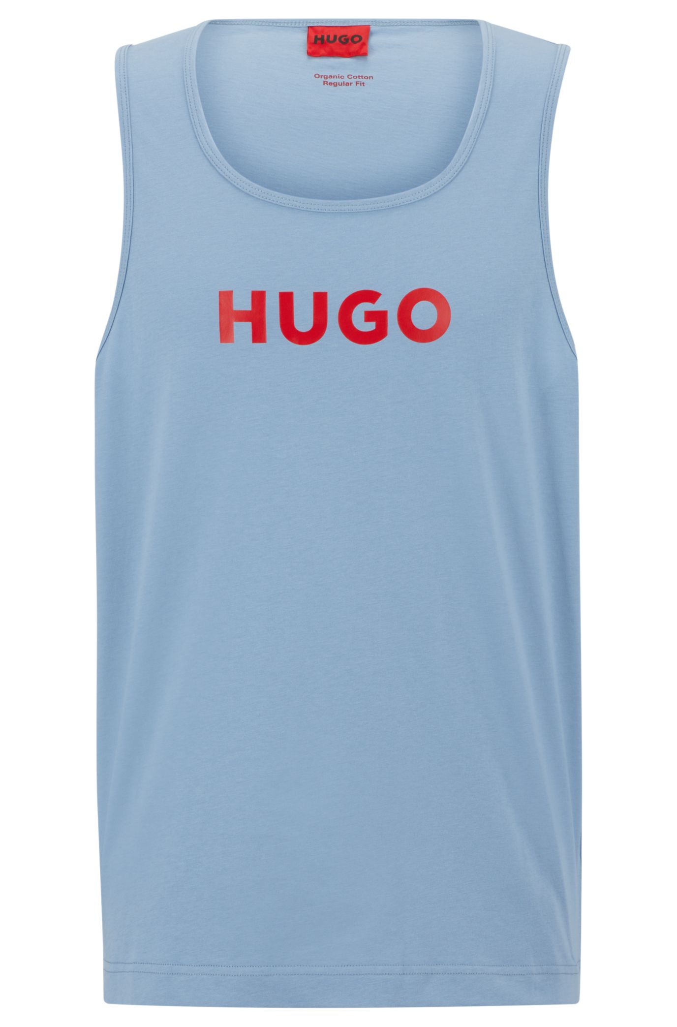 HUGO - Cotton tank top with red logo