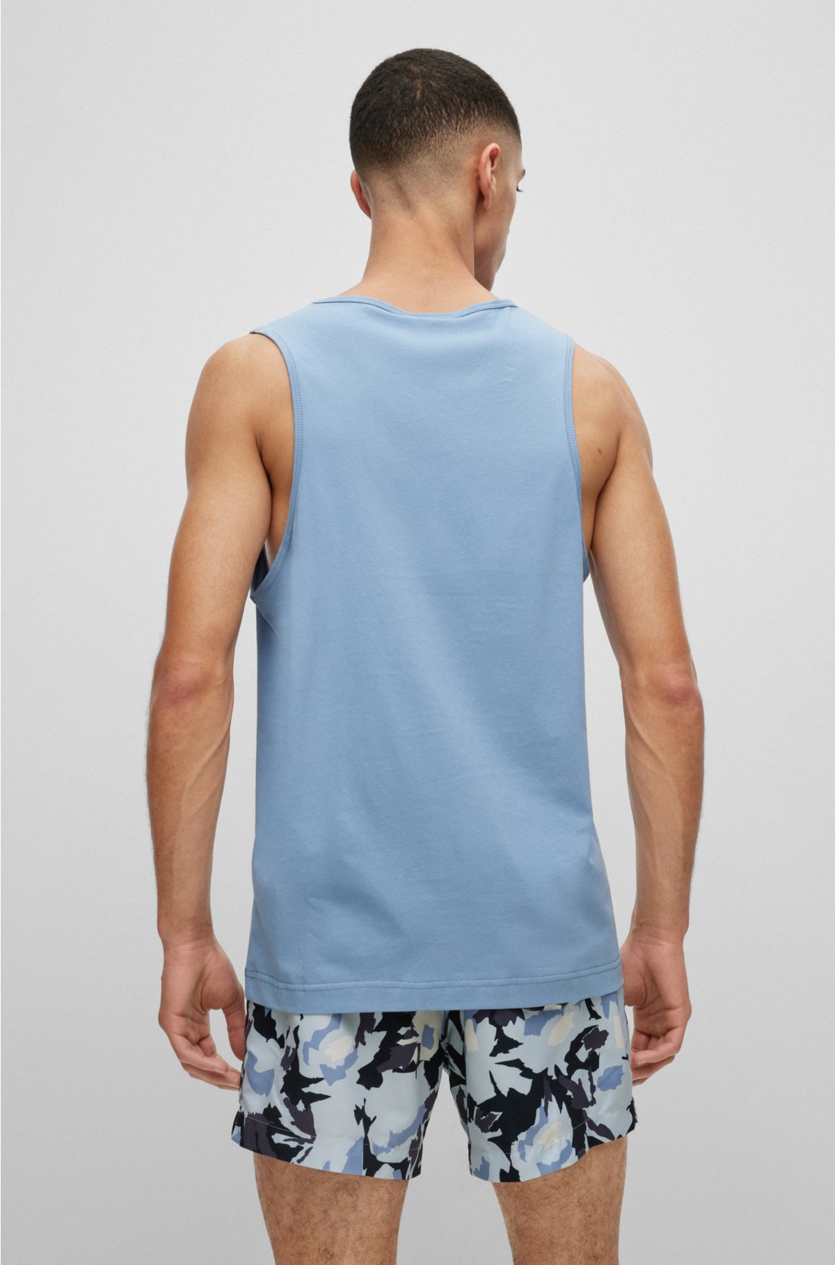HUGO - Cotton tank top with red logo