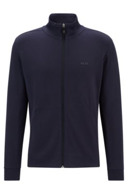 BOSS - Zip-up sweatshirt in interlock cotton with tonal logo