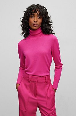 Neon pink shop roll neck jumper