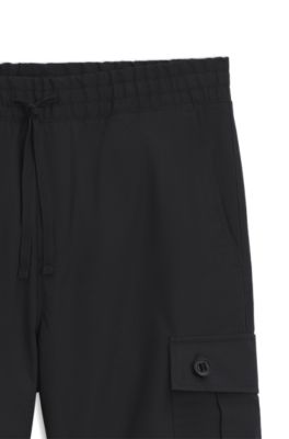 Pantalones cargo slim fit en algod&oacute;n antidesgarros, Negro
