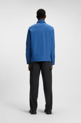 Pantalones cargo slim fit en algod&oacute;n antidesgarros, Negro