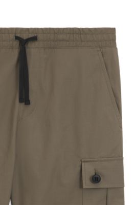 Slim-fit cargo trousers in ripstop cotton, Grey