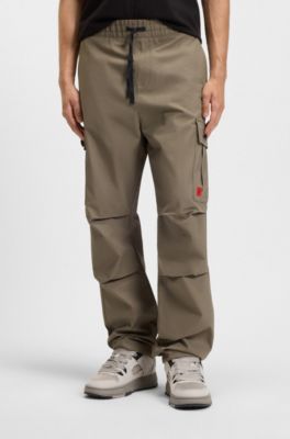 Slim-fit cargo trousers in ripstop cotton, Grey
