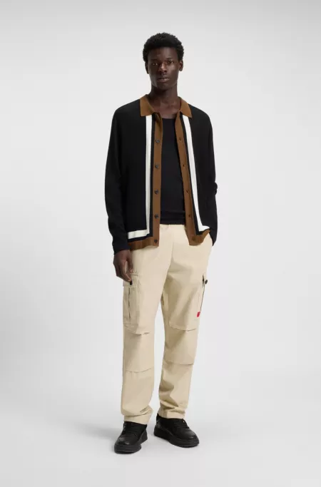 Slim-fit cargo trousers in ripstop cotton