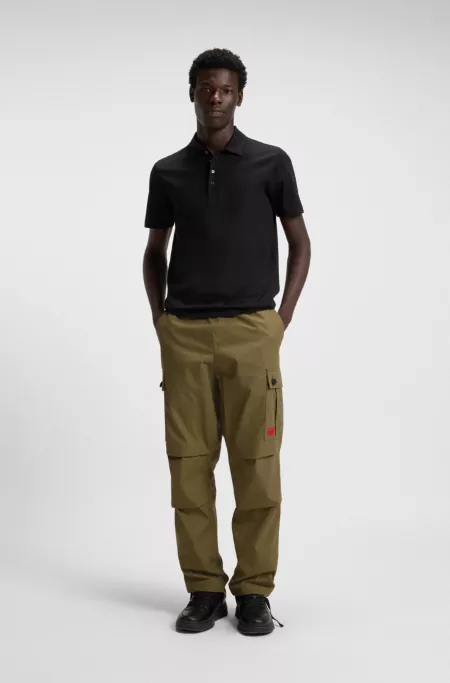 Slim-fit cargo trousers in ripstop cotton