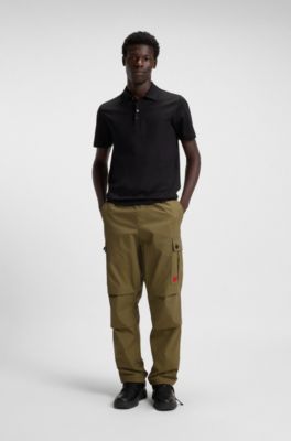 Slim-fit cargo trousers in ripstop cotton, Light Green