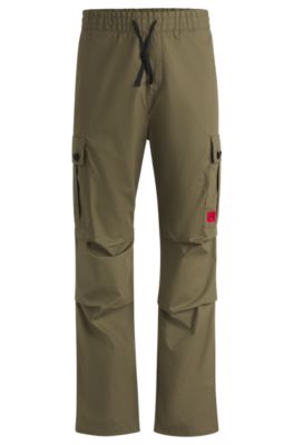 HUGO - Regular-fit cargo trousers in ripstop cotton - Light
