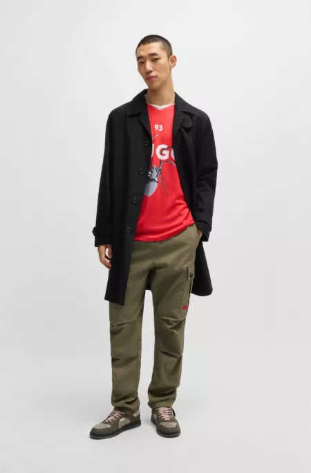 Slim-fit cargo trousers in ripstop cotton