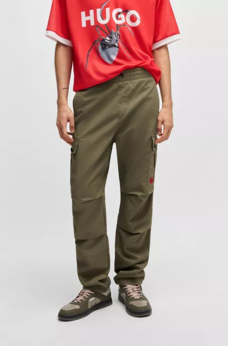 Slim-fit cargo trousers in ripstop cotton