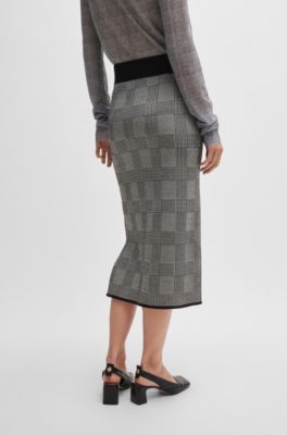 Falda tubo en jacquard de punto, Fantas&iacute;a