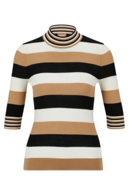 striped crew neck sweater